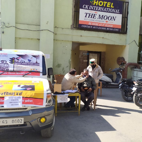 Health Camp For Eye Checking Of Drivers